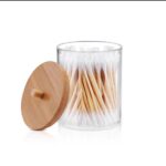 Acrylic Cotton Organizer with Bamboo Lid